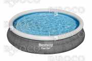 Надуваем басейн Bestway 57313  Fast Set™ d 4.57 m x 84 cm Pool Set 9677 L
