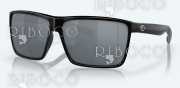 Costa Rincon, Shiny Black, Gray Silver Mirror 580P Sunglasses