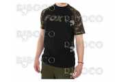 Риболовна тениска Fox Raglan T-Shirt Black and Camo