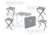 Foldable picnic table with four chairs