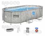 Сглобяем басейн Bestway 427 cm x 250 cm x 100 cm овален 7250 L