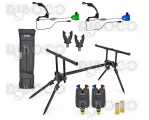 Комплект шаранска стойка със сигнализатори Raven Fish-Xpro Luxe Rodpod-Set Complete 2-Rods