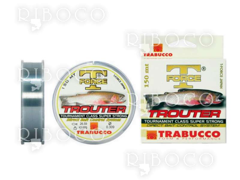 Monofilament fishing line TRABUCCO T-FORCE TROUTER TOURNAMENT 150 m from fishing  tackle shop Riboco ®Riboco ®