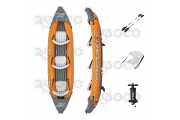Надуваем каяк Bestway 65132 Hydro-Force Rapid X3 Inflatable Three-Person Kayak Set 3.81 m x 1 m