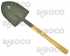 Folding shovel with a wooden handle