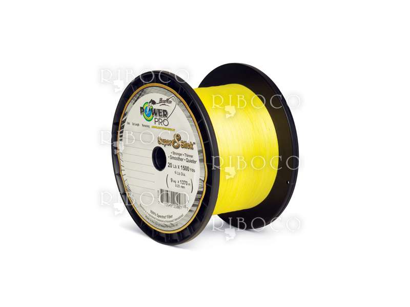 Braided Line Power Pro Super 8 Slick Hi-Vis Yellow from fishing tackle shop  Riboco ®Riboco ®