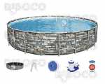 Сглобяем басейн Bestway 56889 Power Steel d 671 cm x 132 cm Pool Set 40377 L