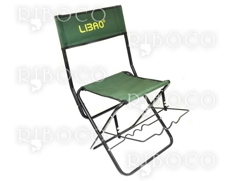 Chair with LIBAO fishing rod stand from fishing tackle shop Riboco
