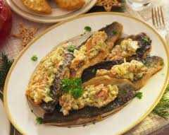 Печен шаран с лют сос